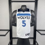 2023 Timberwolves Home NBA Jersey /23赛季森林狼队主场白色