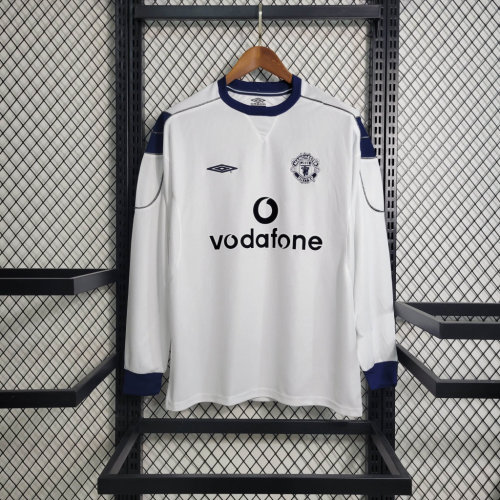 1999-00 Manchester United Away Long Sleeve Retro Jersey/99-00曼联客场长袖