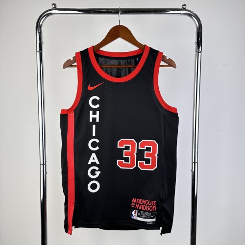 23-24 Chicago Bulls City Edition Scottie Pippen #33 Swingman NBA Jersey/24赛季公牛队城市版33号皮蓬