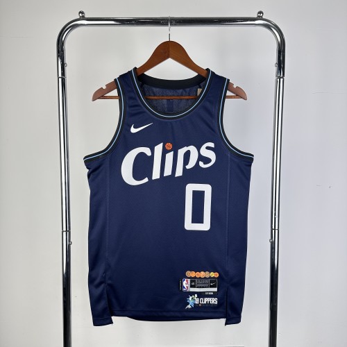 23-24 LA Clippers City Edition Russell Westbrook #0 Swingman NBA Jersey/24赛季快船队城市版0号威少