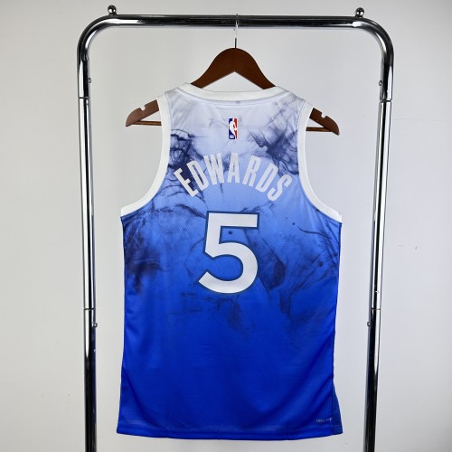 2024 Minnesota Timberwolves City Edition EDWARDS #5 Swingman NBA Jersey/24赛季森林狼城市版5号爱德华兹