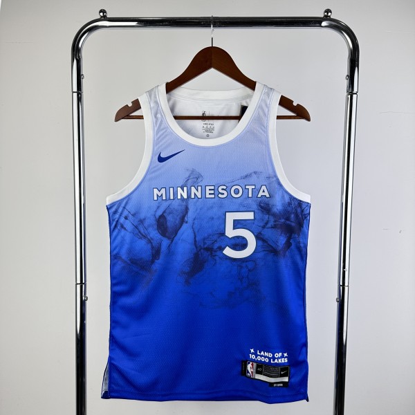 2024 Minnesota Timberwolves City Edition EDWARDS #5 Swingman NBA Jersey/24赛季森林狼城市版5号爱德华兹