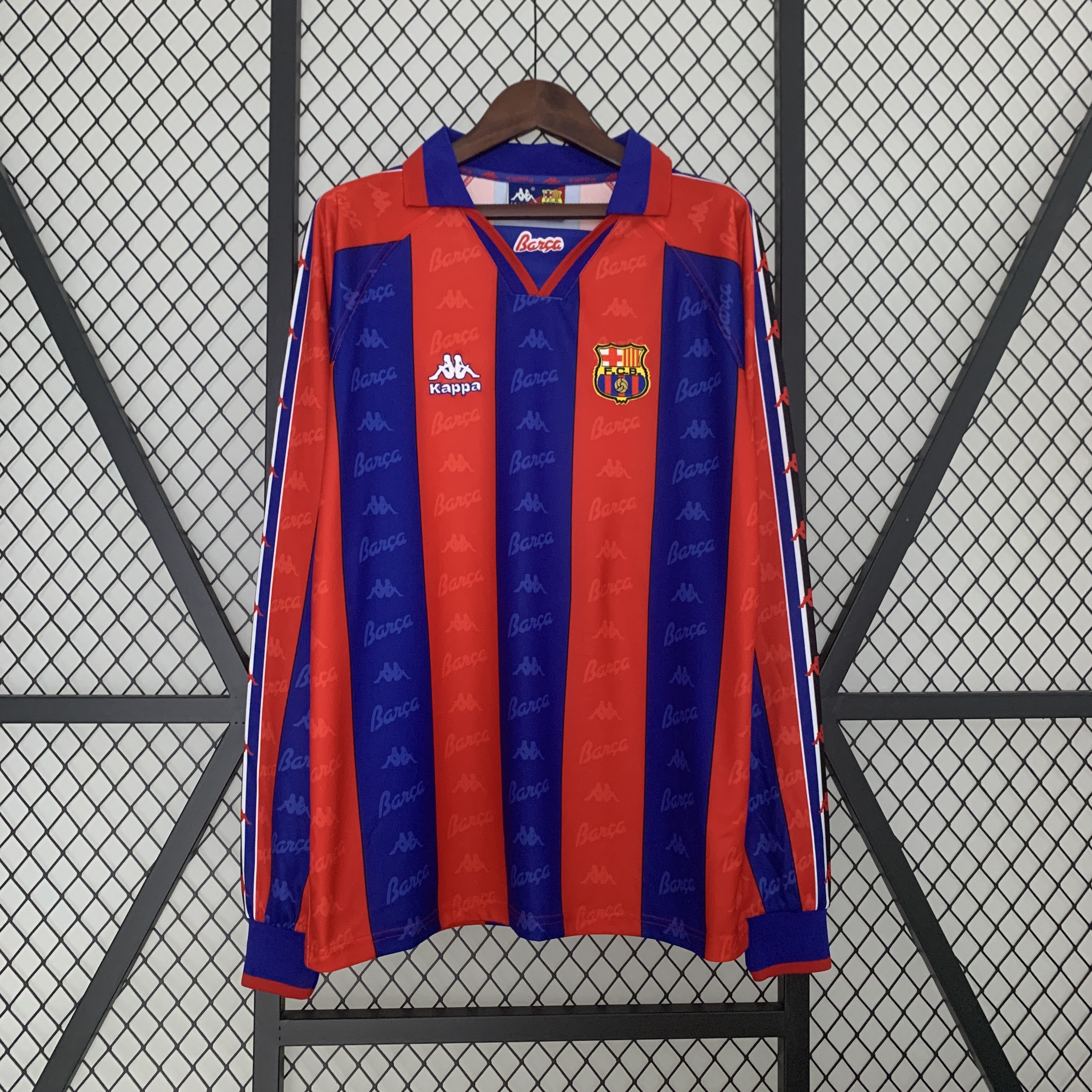 1996-97 Barcelona Home Long Sleeve Retro Jersey