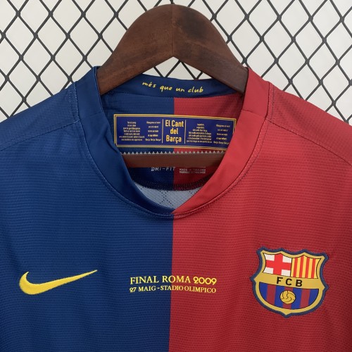 2008-09 Barcelona Champions League Home Long Sleeve  Retro Jersey/08-09巴萨欧冠主场长袖