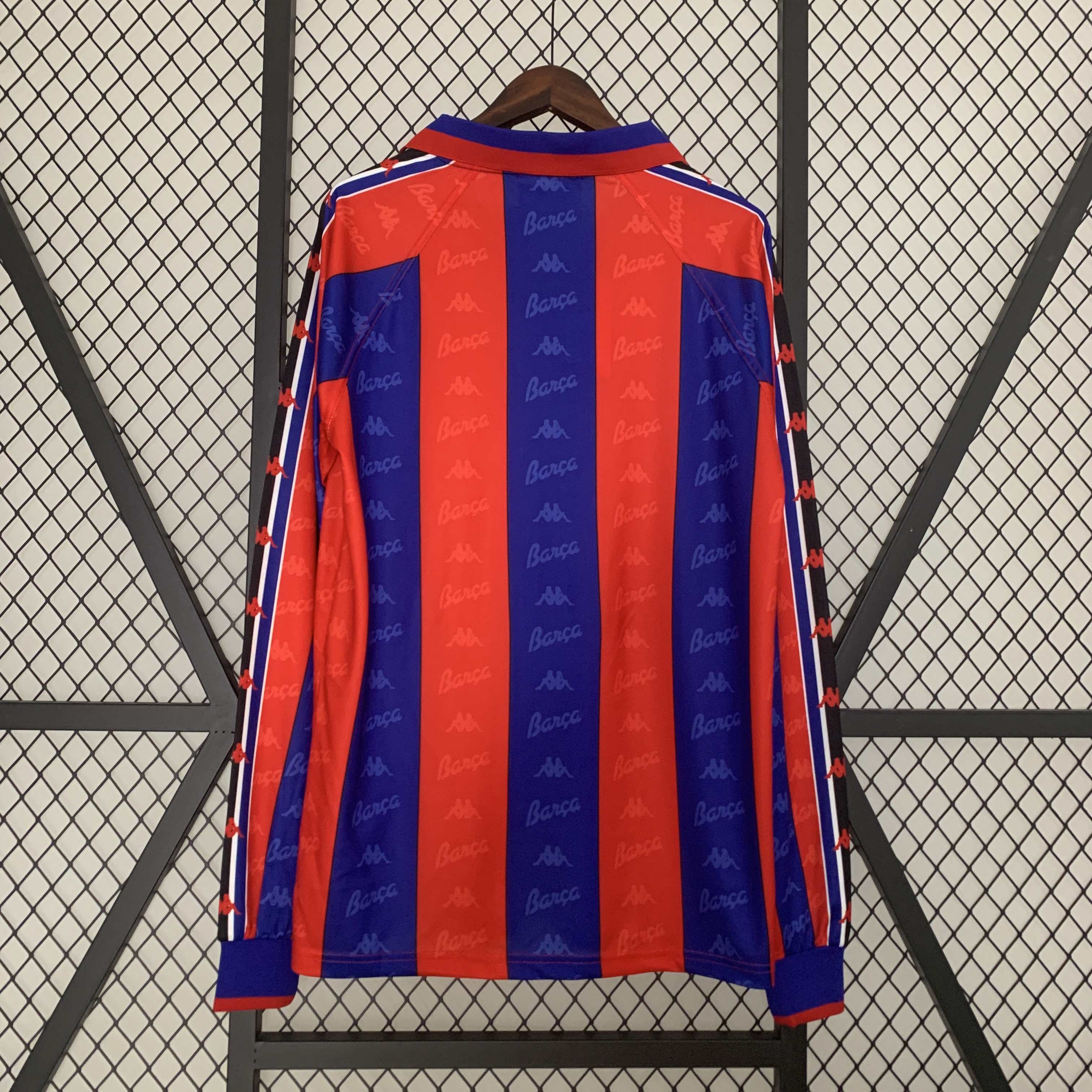 1996-97 Barcelona Home Long Sleeve Retro Jersey