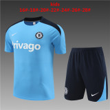 24-25 Chelsea Short Sleeve Training Suit/24-25短袖训练服切尔西浅兰色