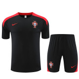 24-25 Portugal Short Sleeve Training Suit/24-25短袖训练服葡萄牙黑色