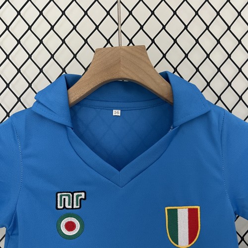 Retro 87-88 Napoli Home Kids Kit/87-88 那不勒斯主场童装