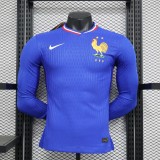 2024 France Home Player Long Sleeve Jersey/2024 法国主场球员版长袖