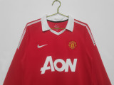 10-11 Manchester United Home Long Sleeve Retro Jersey/10-11曼联主场长袖复古
