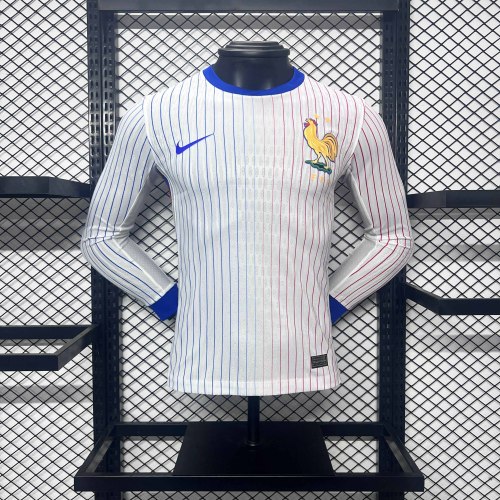 2024 France Away Player Long Sleeve Jersey/2024 法国客场球员版长袖
