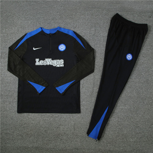 24-25 Inter Milan Black Player Version Training Suit/24-25国米半拉训练服，球员版