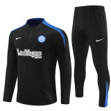 24-25 Inter Milan Black Player Version Training Suit/24-25国米半拉训练服，球员版