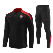 2024 Portugal Black Player Version Training Suit/2024葡萄牙半拉训练服，球员版