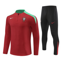 2024 Portugal Red Player Version Training Suit/2024葡萄牙半拉训练服，球员版