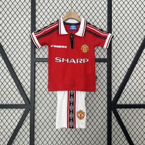 Retro 98-99 Manchester United  Home Kids Kit/ 98-99曼联主场童装