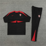 2024 Portugal Black Player Version Training Suit/2024葡萄牙半拉训练服，球员版