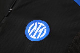 24-25 Inter Milan Black Player Version Training Suit/24-25国米半拉训练服，球员版