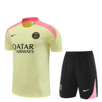24-25 PSG Yellow Short Sleeve Training Suit/24-25psg巴黎短袖训练服