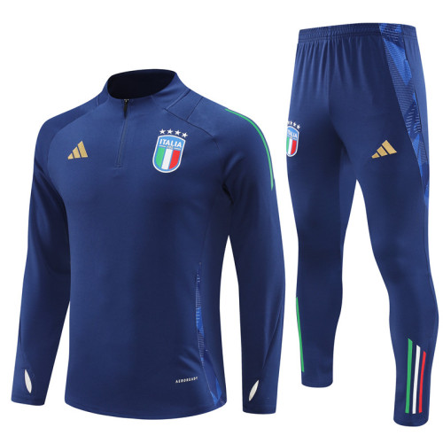 2024 Italy Blue Training Suit/2024意大利蓝色半拉训练服