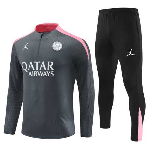 24-25 PSG Dark gray Player Version Training Suit/24-25PSG巴黎半拉训练服，球员版
