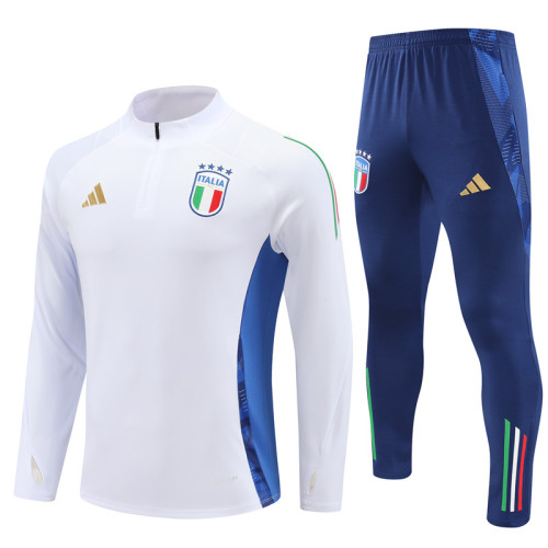 2024 Italy White Training Suit/2024意大利白色半拉训练服