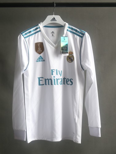 17-18  Real Madrid  Home Player Long Sleeve Retro Jersey/ 17-18 皇马主场复古球员长袖