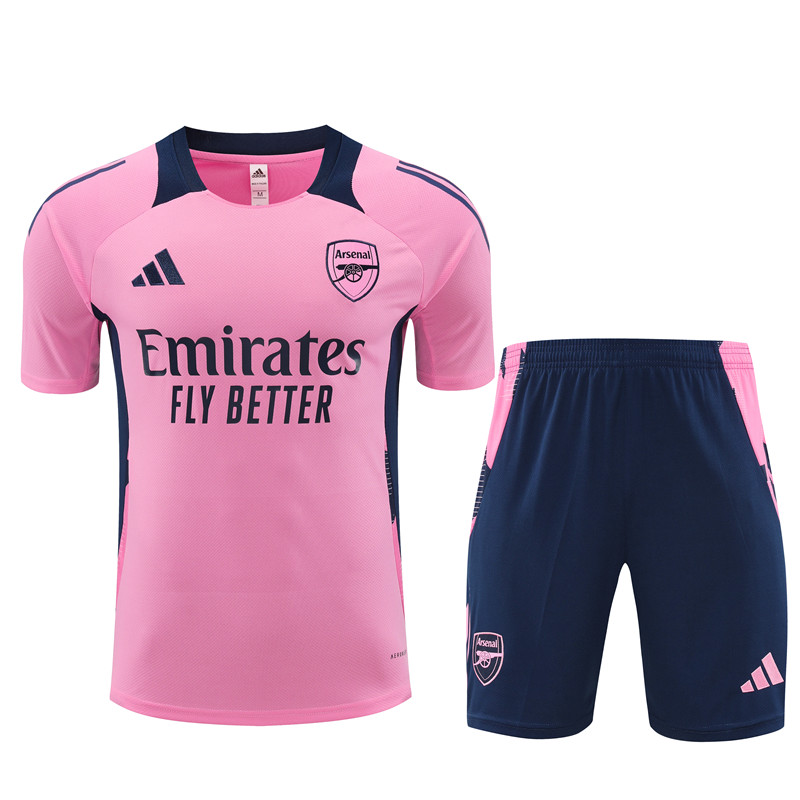 24-25 Arsenal Pink Short Sleeve Training Suit/ 24-25 阿森纳粉色短