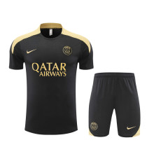 24-25 PSG Black and Gold Short Sleeve Training Suit/ 24-25 PSG 黑金短袖训练服