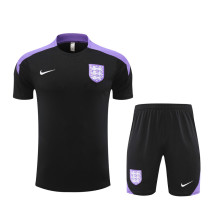 2024 England Black Short Sleeve Training Suit/ 2024 英格兰短袖训练服