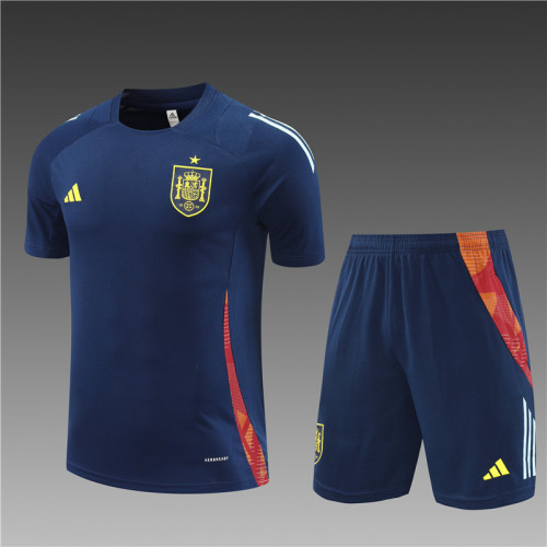2024 Spain Blue Short Sleeve Training Suit/ 2024 西班牙短袖训练服
