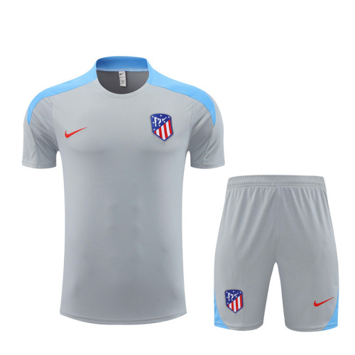 24-25 Atletico Madrid Gray Short Sleeve Training Suit/ 24-25 马竞灰色短袖训练服