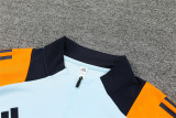 24-25 Real Madrid Light Blue and Orange Training Suit/ 24-25 皇马湖蓝橙色半拉训练服