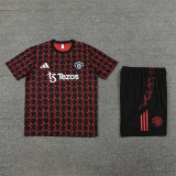 24-25 Manchester United Red Short Sleeve Training Suit/ 24-25 曼联红色短袖训练服
