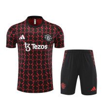 24-25 Manchester United Red Short Sleeve Training Suit/ 24-25 曼联红色短袖训练服