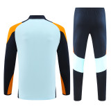 24-25 Real Madrid Light Blue and Orange Training Suit/ 24-25 皇马湖蓝橙色半拉训练服