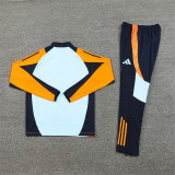 24-25 Real Madrid Light Blue and Orange Training Suit/ 24-25 皇马湖蓝橙色半拉训练服