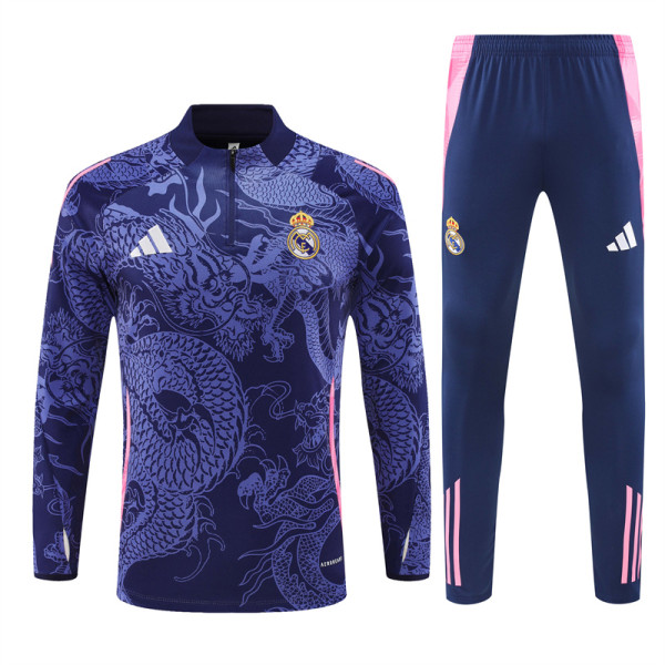 24-25 Real Madrid Spcial Blue Training Suit/ 24-25 皇马蓝色半拉训练服