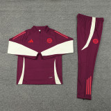 24-25 Bayern Munich Red Training Suit/24-25拜仁半拉训练服