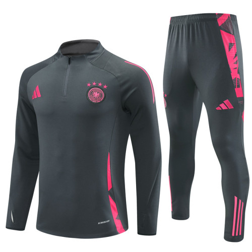 2024 Germany Dark gray Training Suit/2024德国半拉训练服