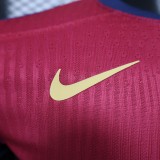 24-25 Barcelona Home Long Sleeve Player Version Jersey/ 24-25巴萨主场球员版长袖