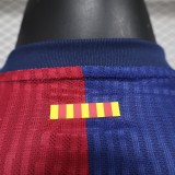 24-25 Barcelona Home Long Sleeve Player Version Jersey/ 24-25巴萨主场球员版长袖