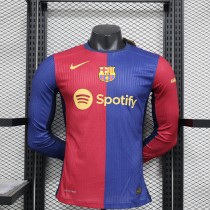 24-25 Barcelona Home Long Sleeve Player Version Jersey/ 24-25巴萨主场球员版长袖