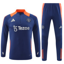 24-25 Manchester United Blue Training Suit/ 24-25 曼联蓝色半拉训练服 24-25 Manchester United Blue Training Suit/ 24-25 曼联蓝色半拉训练服