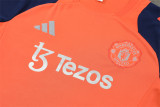 24-25 Manchester United Orange Short Sleeve Training Suit/ 24-25 曼联橙色短袖训练服