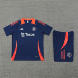 24-25 Manchester United Blue Short Sleeve Training Suit/ 24-25 曼联蓝色短袖训练服