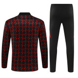 24-25 Manchester United Red and Black Training Suit/ 24-25 曼联红黑半拉训练服