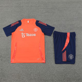 24-25 Manchester United Orange Short Sleeve Training Suit/ 24-25 曼联橙色短袖训练服