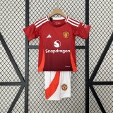 24-25 Manchester United Home Kid Kit/24-25曼联主场童装