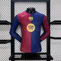 24-25 Barcelona Home Long Sleeve Player Version Jersey/ 24-25巴萨主场球员版长袖